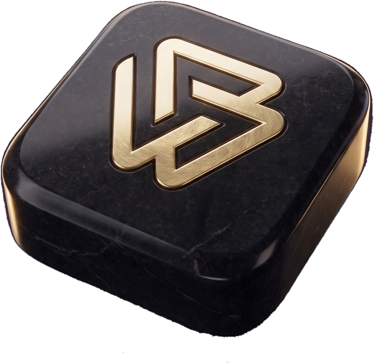 V General Construction monogram carved in black marble